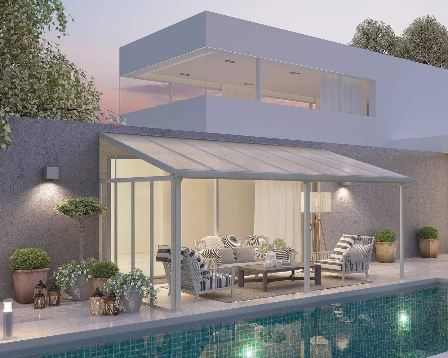 Side Wall for Sierra & Feria Patio Cover 3m - White