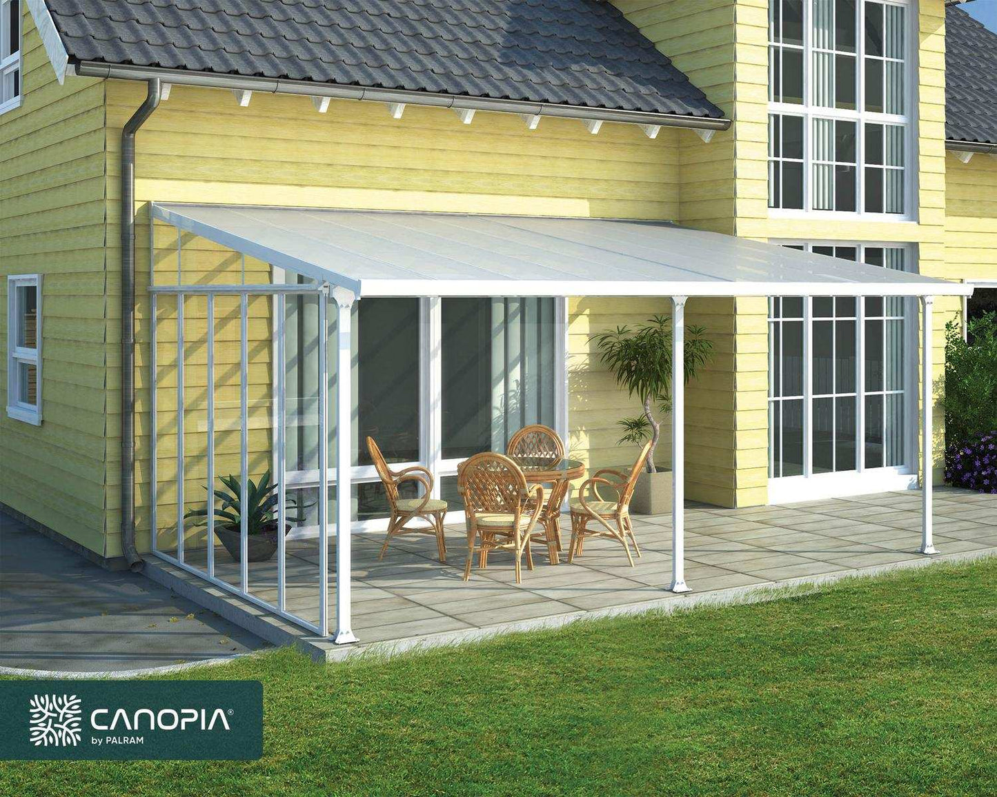 Side Wall for Sierra & Feria Patio Cover 3.85m - White