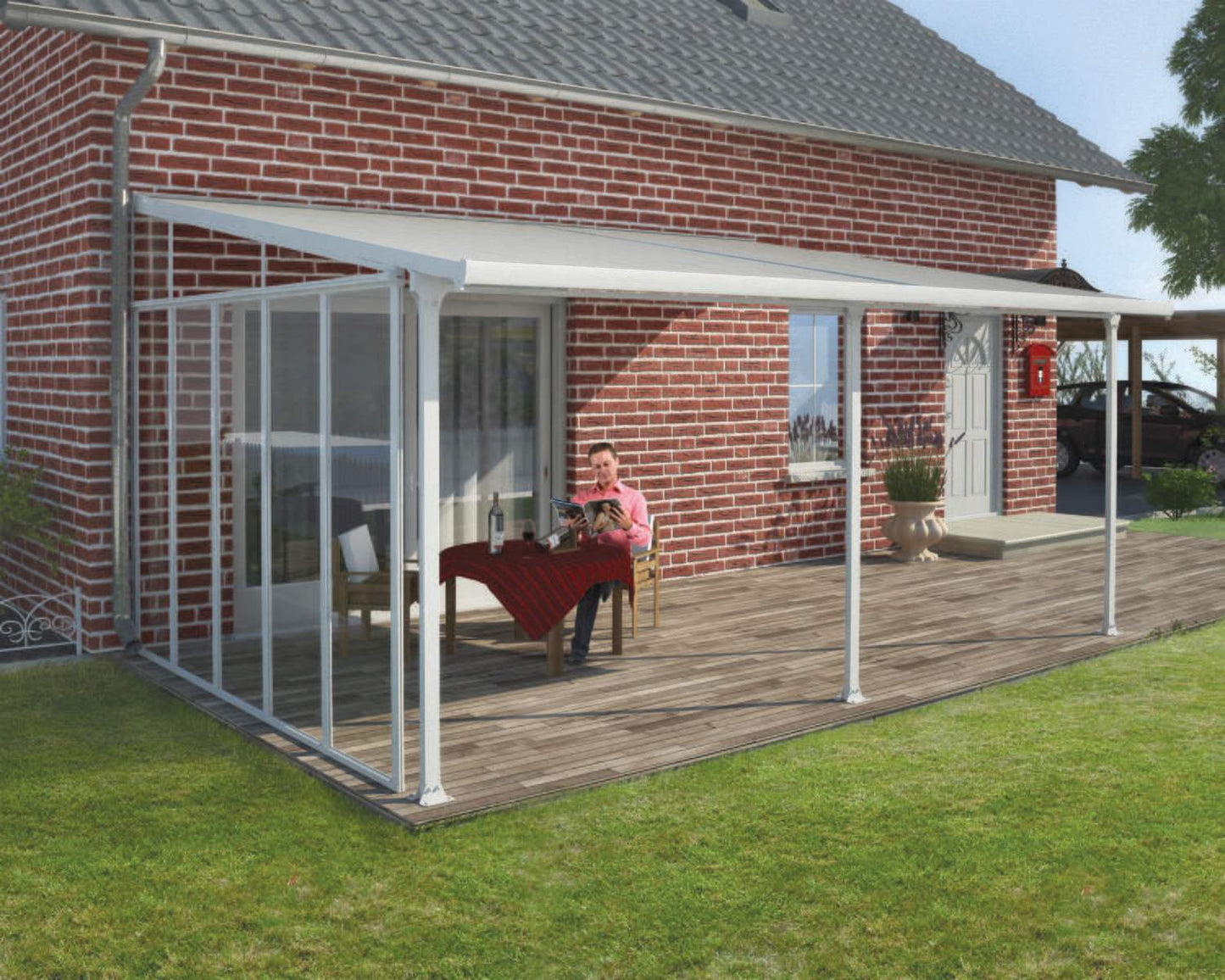 Side Wall for Sierra & Feria Patio Cover 3.85m - White