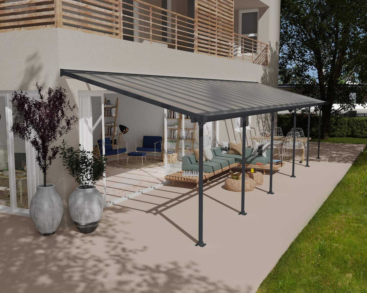 Feria Patio Cover 10.4m x 3m - White Frame With White Roof