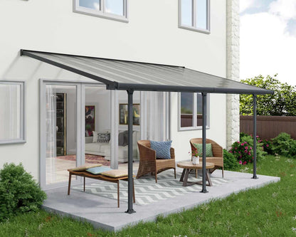 Feria Patio Cover 5.5m x 3m - Grey Frame With Clear Roof