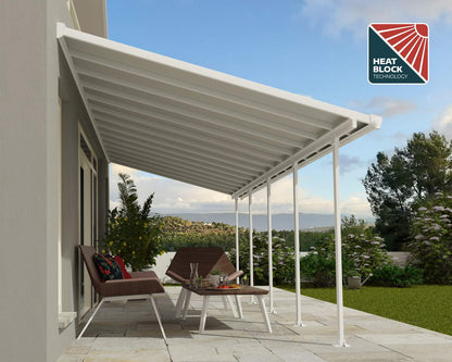 Feria Patio Cover 8.5m x 3m - White Frame With White Roof