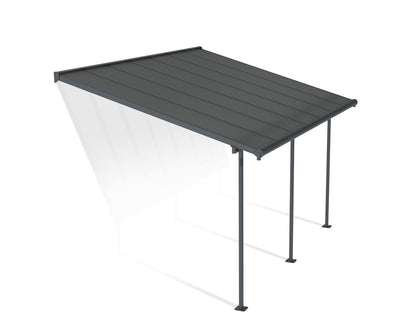 Sierra 3m x 4m Patio Cover - Grey Aluminium Frame With Grey Opaque Polycarbonate