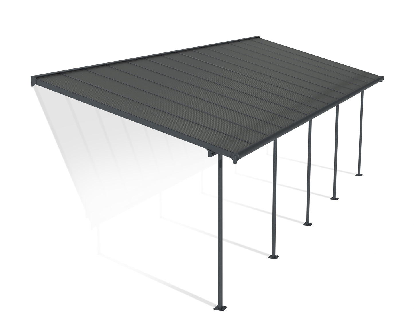 Sierra Patio Cover 8.5m x 3m - Grey Frame With Grey Roof