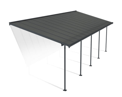Sierra Patio Cover 8.5m x 3m - Grey Frame With Grey Roof
