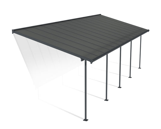 Sierra Patio Cover 8.5m x 3m - Grey Frame With Grey Roof