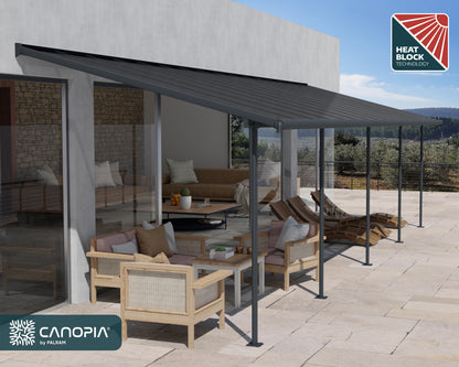 Sierra Patio Cover 8.5m x 3m - Grey Frame With Grey Roof