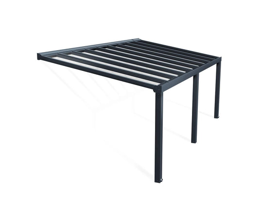 Stockholm Patio Cover 6.6m x 3.4m - Grey Frame With Clear Roof