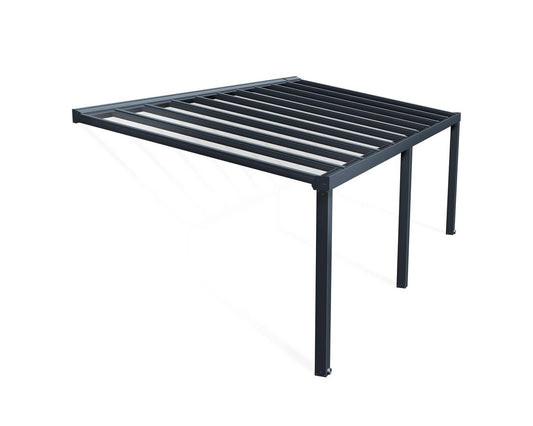 Stockholm Patio Cover 7.3m x 3.4m - Grey Frame With Clear Roof