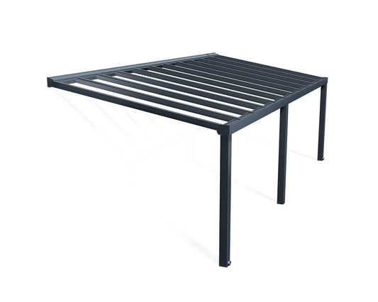 Stockholm Patio Cover 8m x 3.4m - Grey Frame With Clear Roof