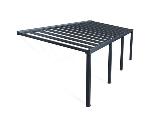 Stockholm Patio Cover 9.5m x 3.4m - Grey Frame With Clear Roof