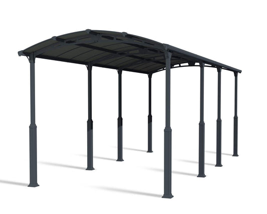 Alpine Carport 3.6m x 8.6m - Grey Frame With Grey Roof