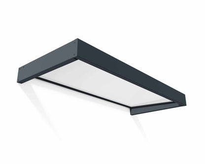 Sophia Door Awning 2.2m x 1m - Grey Frame With White Opal Panel - mazeproducts