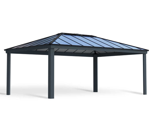 Dallas Gazebo 4.2m x 6.1m - Grey Frame With Grey Roof