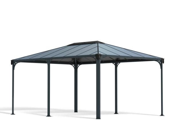 Martinique Gazebo 3.6m x 4.9m - Grey Frame With Grey Roof - mazeproducts