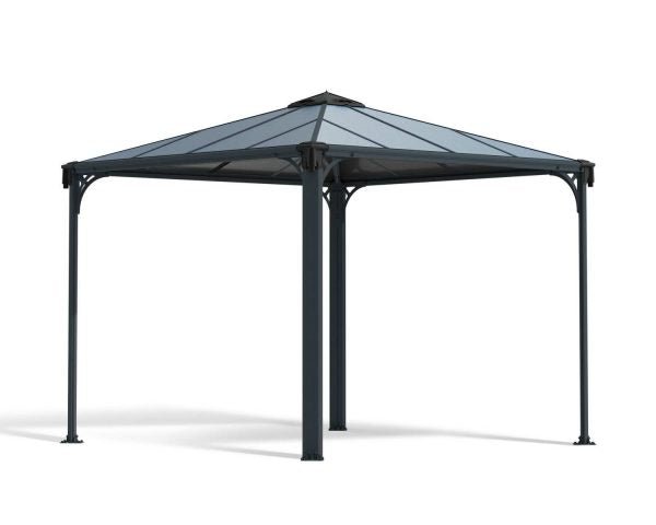 Palermo Gazebo 3m x 3m - Grey Frame With Grey Roof - mazeproducts