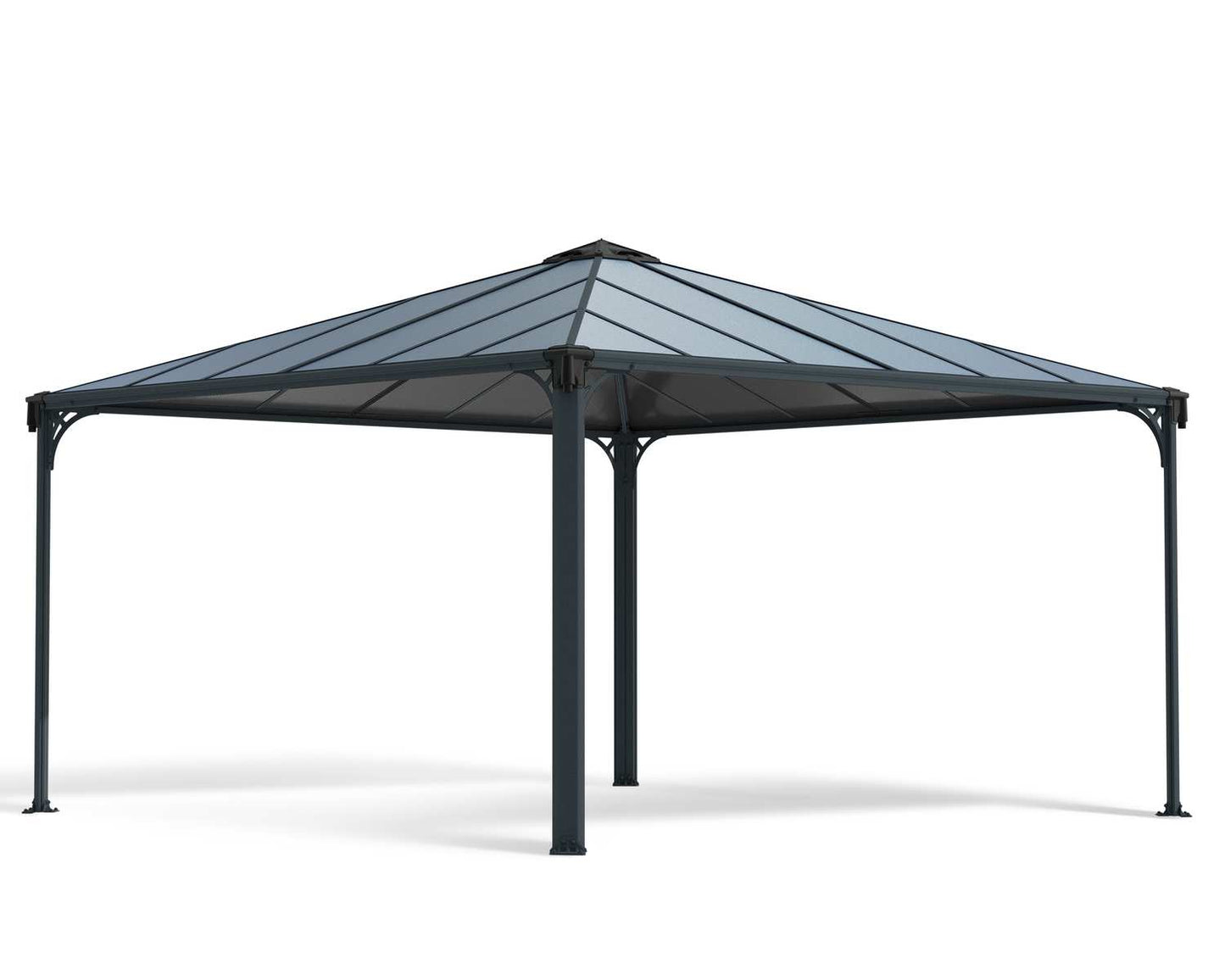 Palermo Gazebo 4.3m x 4.3m - Grey Frame With Grey Roof