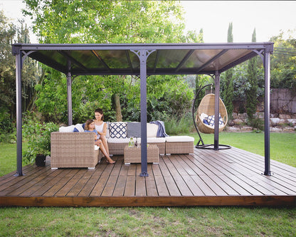 Milano Gazebo 3.1m x 4.3m - Grey Frame With Grey Roof - mazeproducts