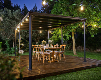 Milano Gazebo 3.1m x 4.3m - Grey Frame With Grey Roof - mazeproducts