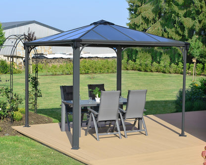 Palermo Gazebo 3m x 3m - Grey Frame With Grey Roof - mazeproducts