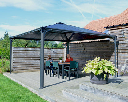 Palermo Gazebo 4.3m x 4.3m - Grey Frame With Grey Roof