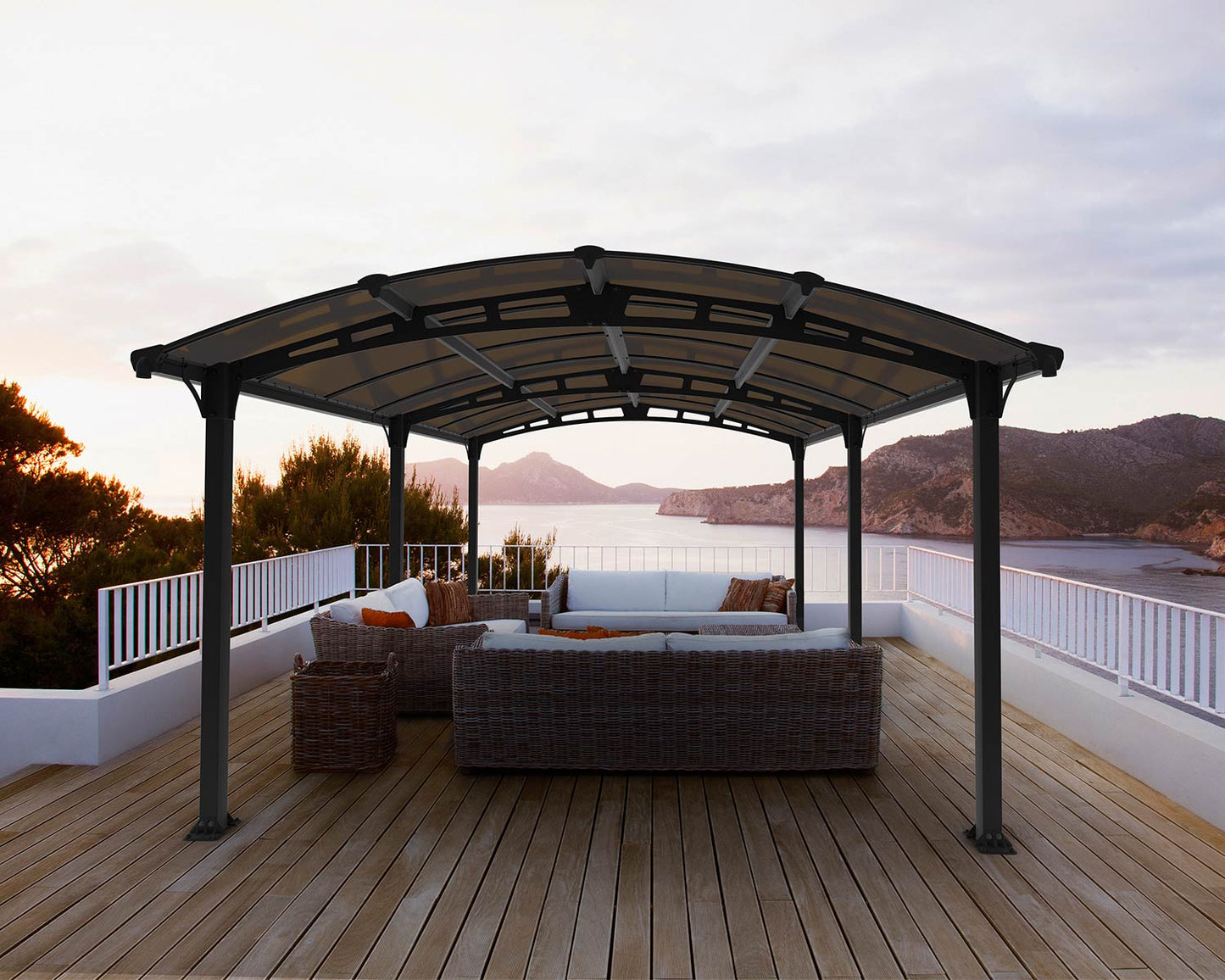 Tucson Gazebo 3.6m x 5.1m - Grey Frame With Grey Roof