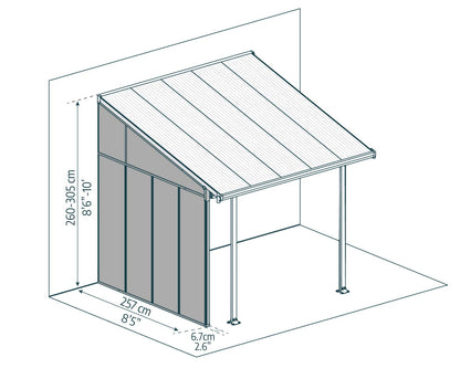Side Wall for Sierra & Feria Patio Cover 3m - White