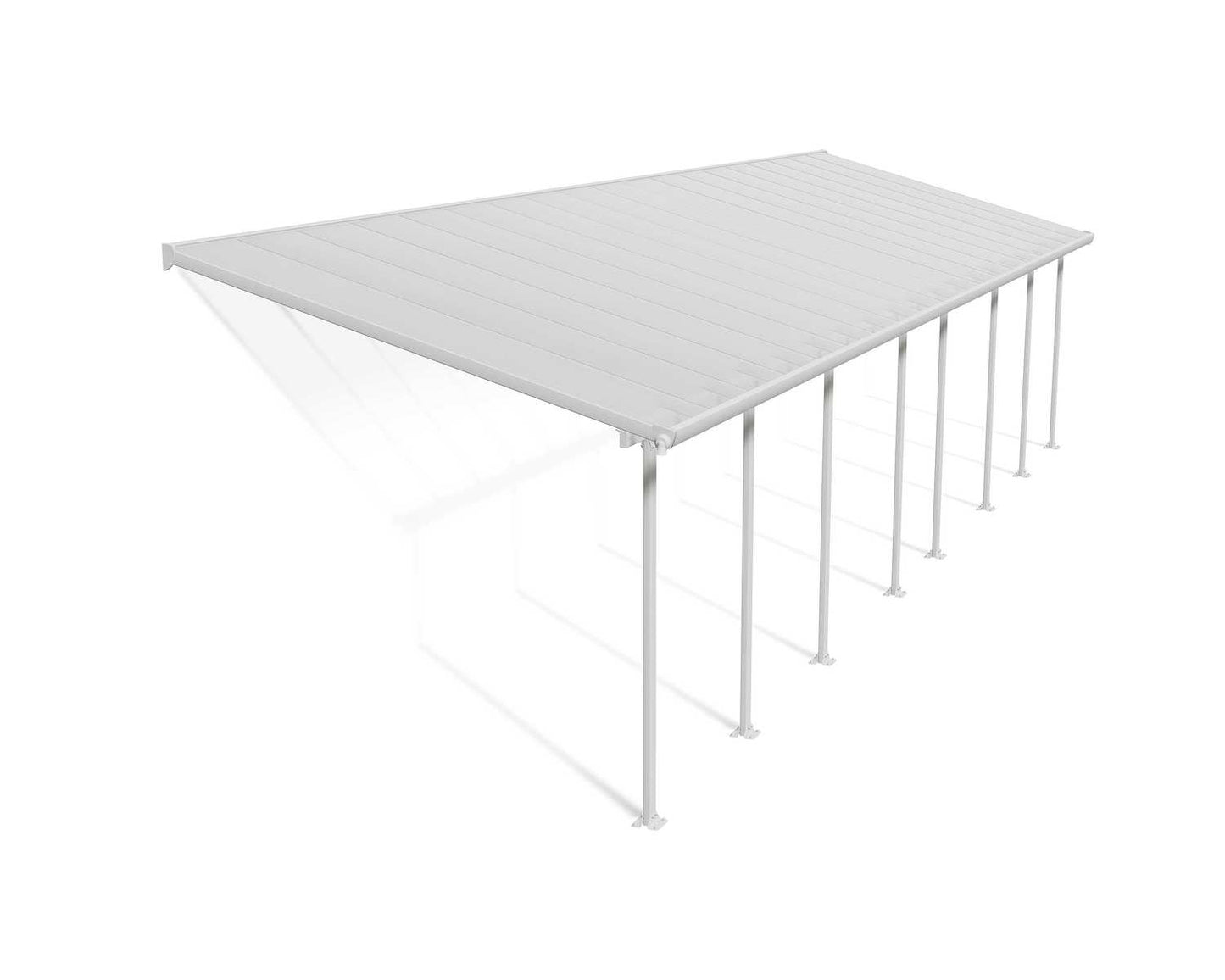 Feria Patio Cover 10.4m x 3m - White Frame With Clear Roof