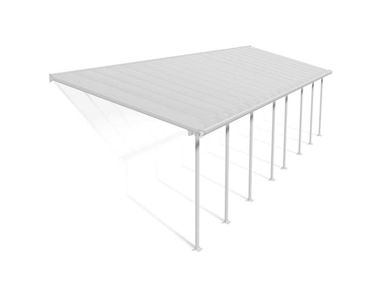 Feria Patio Cover 10.4m x 3m - White Frame With Clear Roof