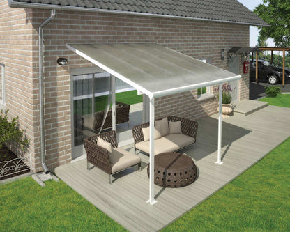 Feria 3m x 3m Patio Cover - White Aluminium Frame With White Polycarbonate