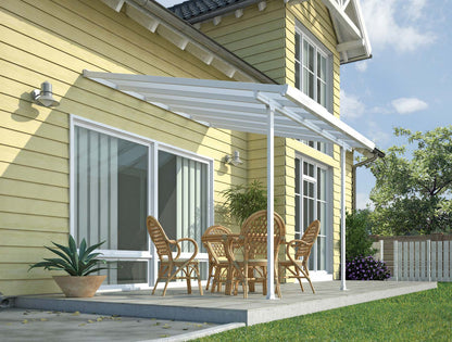Feria 3m x 3m Patio Cover - White Aluminium Frame With Clear Polycarbonate