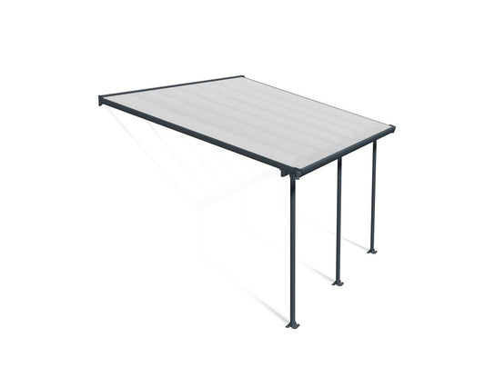 Feria Patio Cover 4.3m x 3m - Grey Frame With Clear Roof - mazeproducts