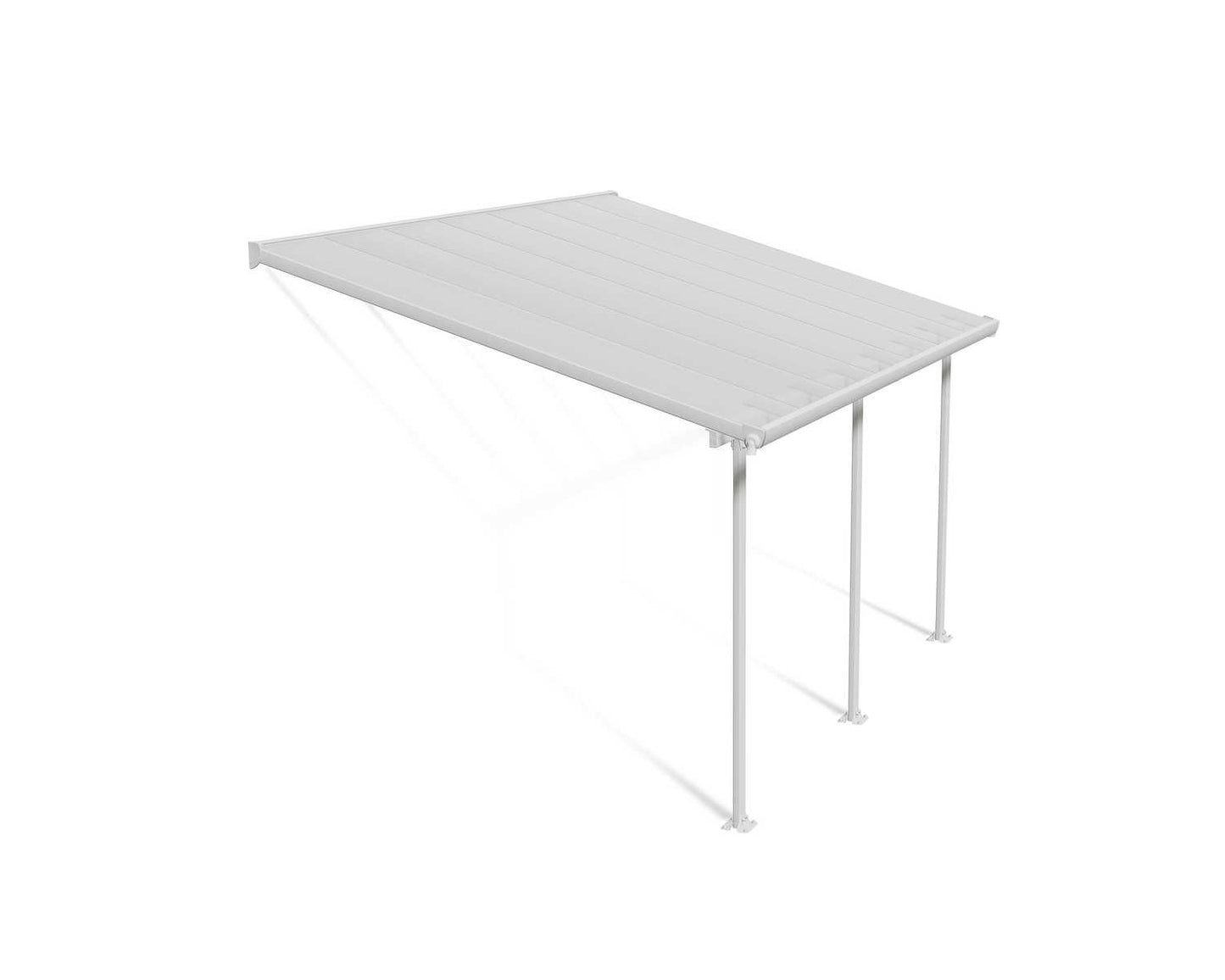 Feria 3m x 4.25m Patio Cover - White Aluminium Frame With Clear Polycarbonate