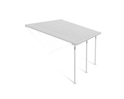 Feria 3m x 4.25m Patio Cover - White Aluminium Frame With Clear Polycarbonate