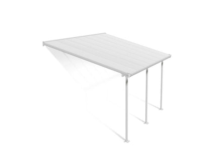 Feria 3m x 4.25m Patio Cover - White Aluminium Frame With White Polycarbonate