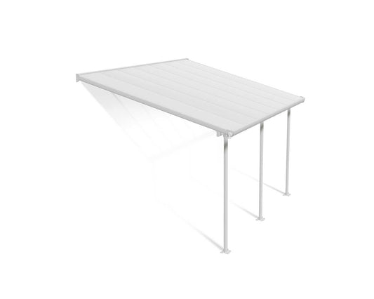 Feria 3m x 4.25m Patio Cover - White Aluminium Frame With White Polycarbonate