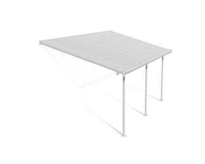 Feria 3m x 5.46m Patio Cover - White Aluminium Frame With Clear Polycarbonate