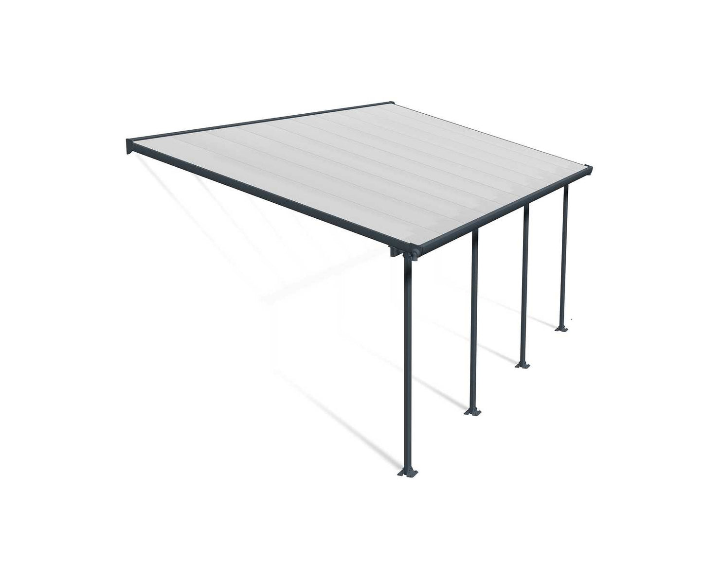 Feria Patio Cover 6.1m x 3m - Grey Frame With Clear Roof
