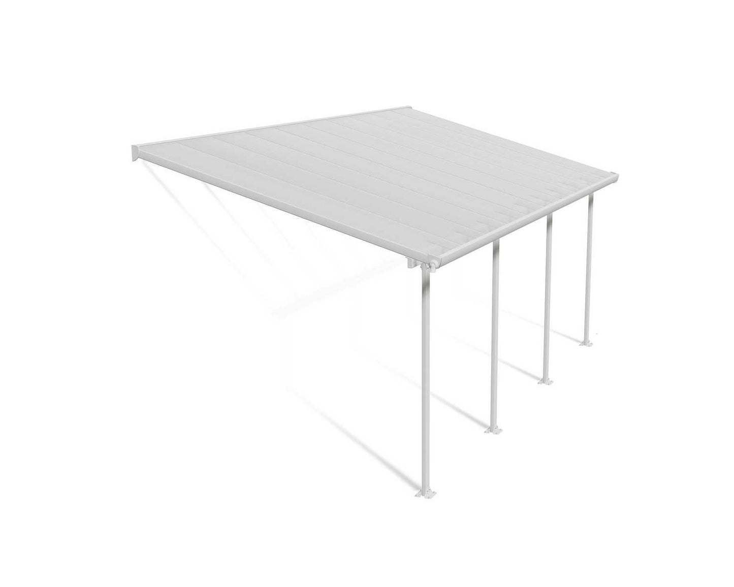 Feria Patio Cover 6.1m x 3m - White Frame With Clear Roof