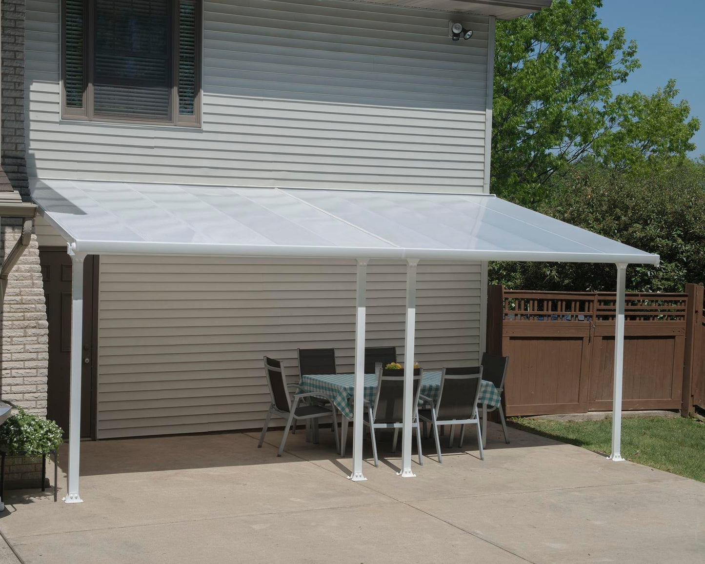 Feria Patio Cover 6.1m x 3m - White Frame With White Roof