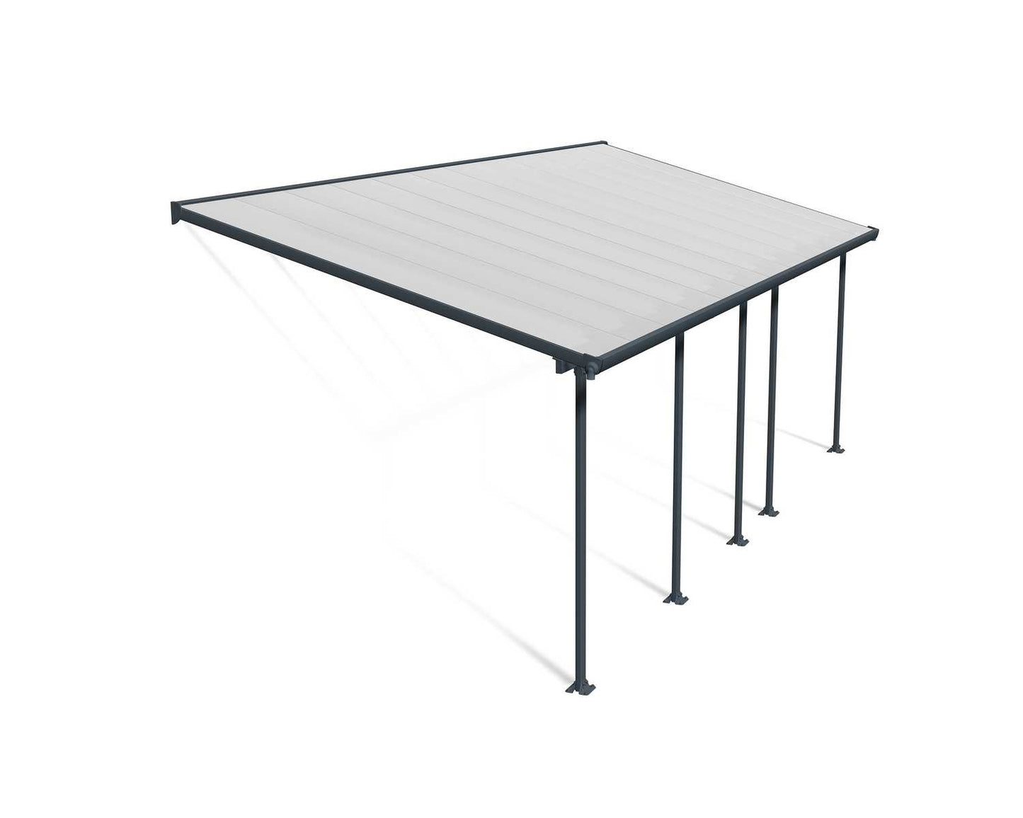 Feria Patio Cover 7.3m x 3m - Grey Frame With Clear Roof