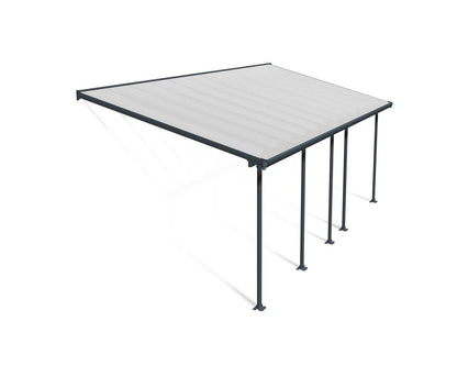 Feria Patio Cover 7.3m x 3m - Grey Frame With Clear Roof