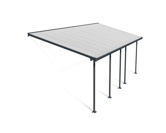 Feria Patio Cover 7.3m x 3m - Grey Frame With Clear Roof