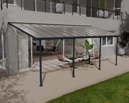 Feria Patio Cover 7.3m x 3m - White Frame With Clear Roof
