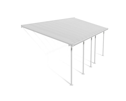 Feria Patio Cover 7.3m x 3m - White Frame With Clear Roof