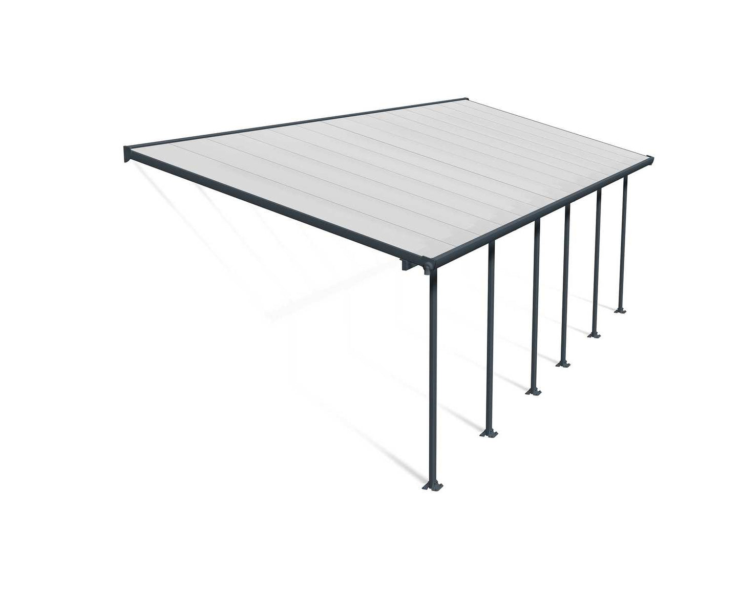 Feria Patio Cover 8.5m x 3m - Grey Frame With Clear Roof