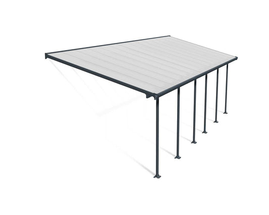Feria Patio Cover 8.5m x 3m - Grey Frame With Clear Roof