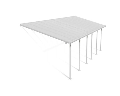 Feria Patio Cover 8.5m x 3m - White Frame With Clear Roof