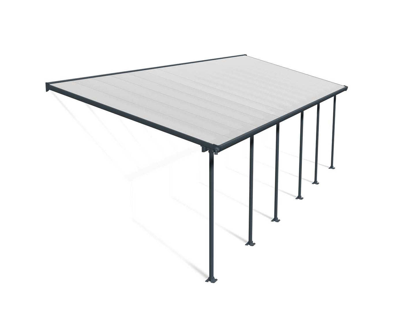 Feria Patio Cover 9.2m x 3m - Grey Frame With Clear Roof