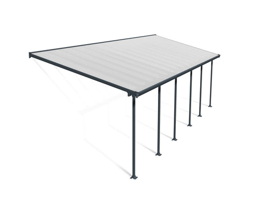 Feria Patio Cover 9.2m x 3m - Grey Frame With Clear Roof